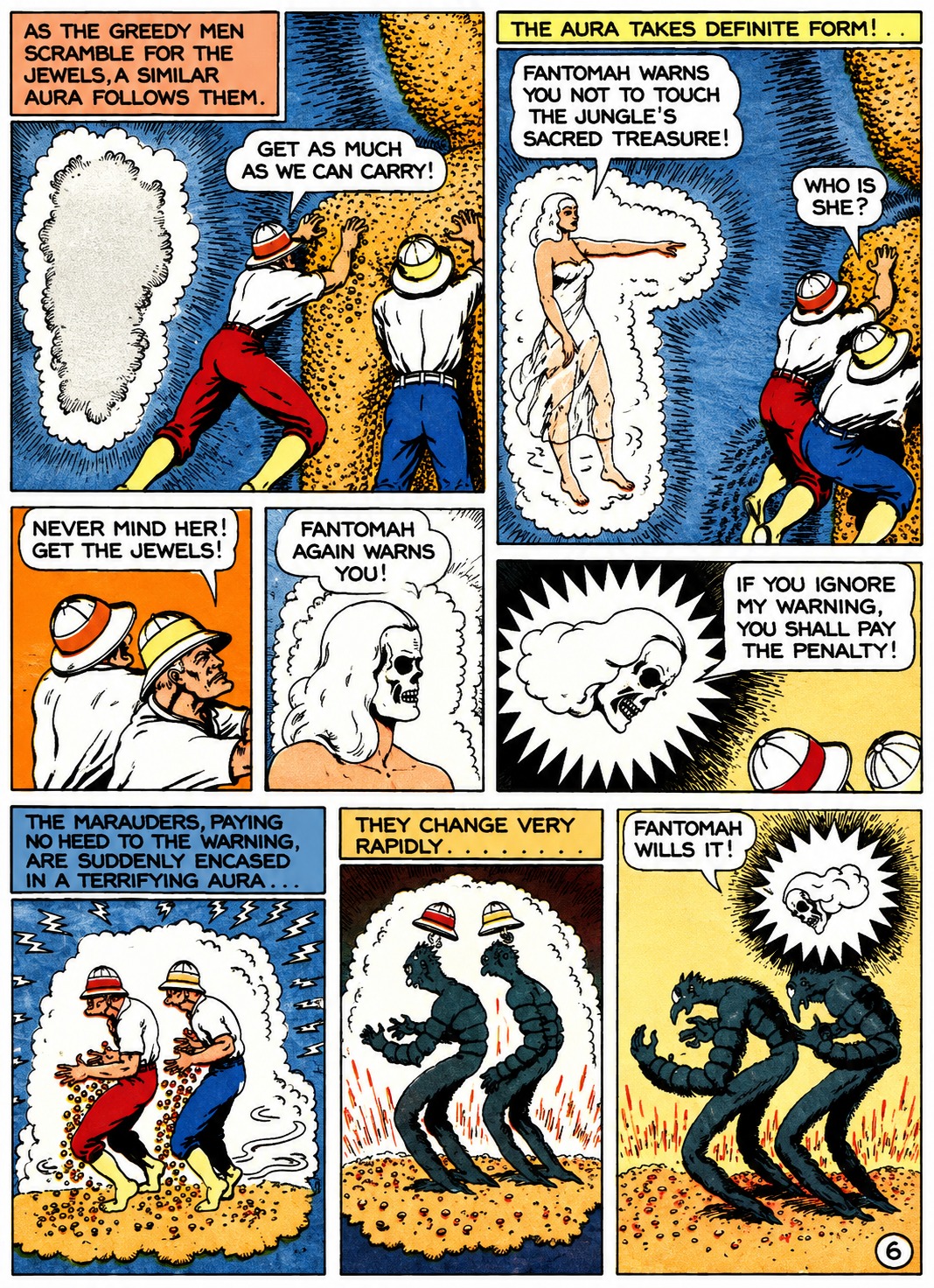 Restored original Golden Age Fantomah comic page